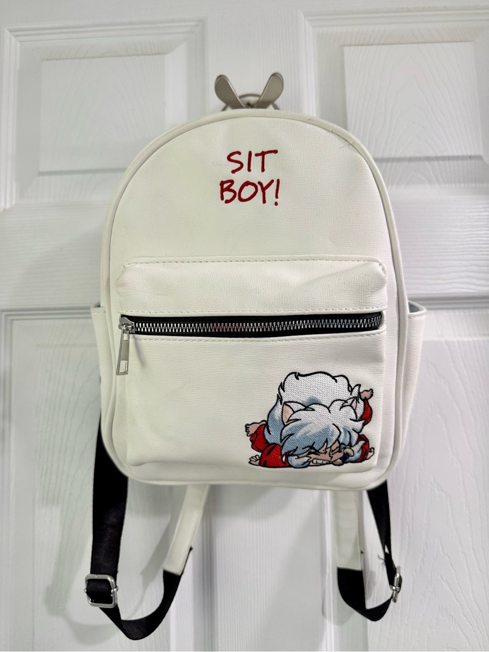 Bioworld InuYasha Sit Boy! Anime Embroidered Backpack with Adjustable Strap